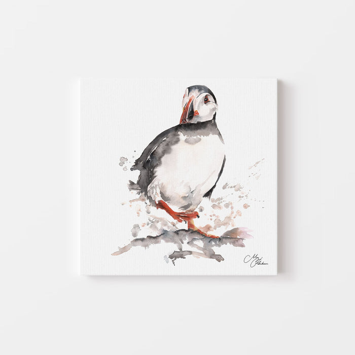 Puffin Watercolour Canvas