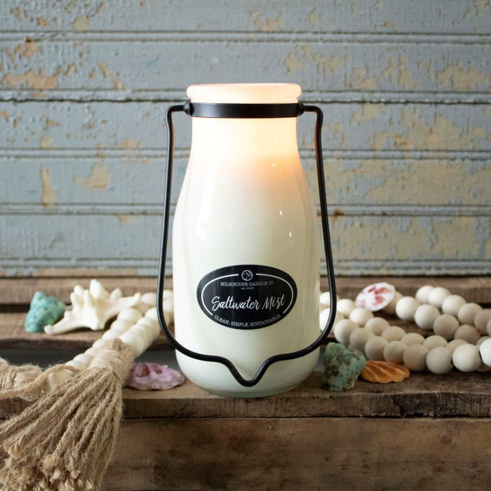 Milkbottle Candle, Large - Saltwater Mist