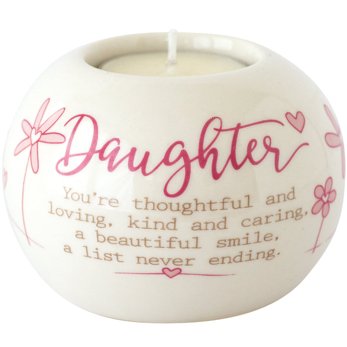 Daughter, Ceramic Tealight Holder (Round)