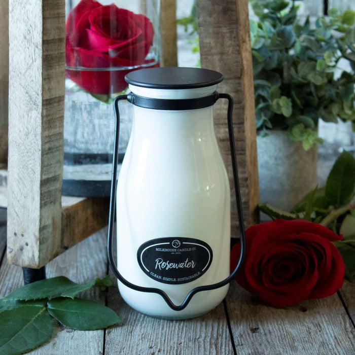 Milkbottle Candle, Large - Rosewater