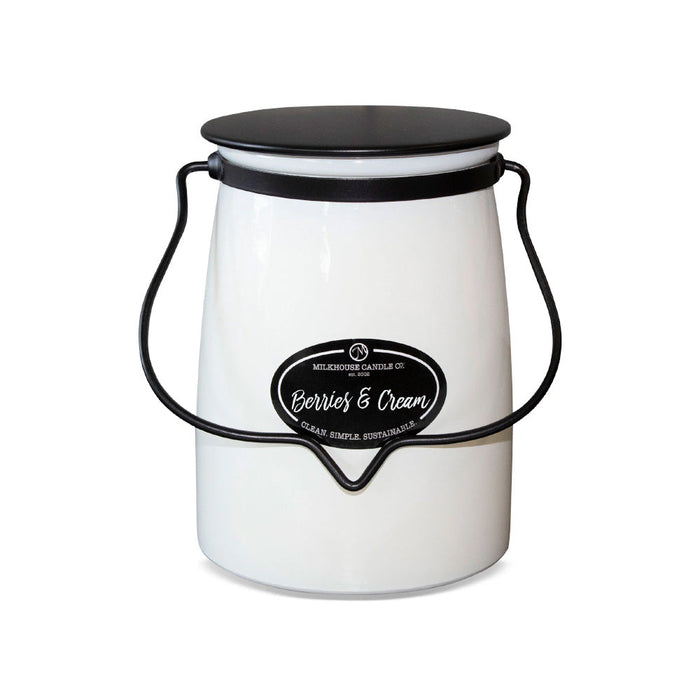 Butter Jar Candle, Large - Berries & Cream