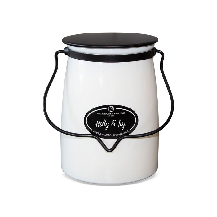 Butter Jar Candle, Large - Holly & Ivy