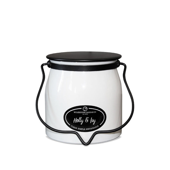 Butter Jar Candle, Small - Holly & Ivy