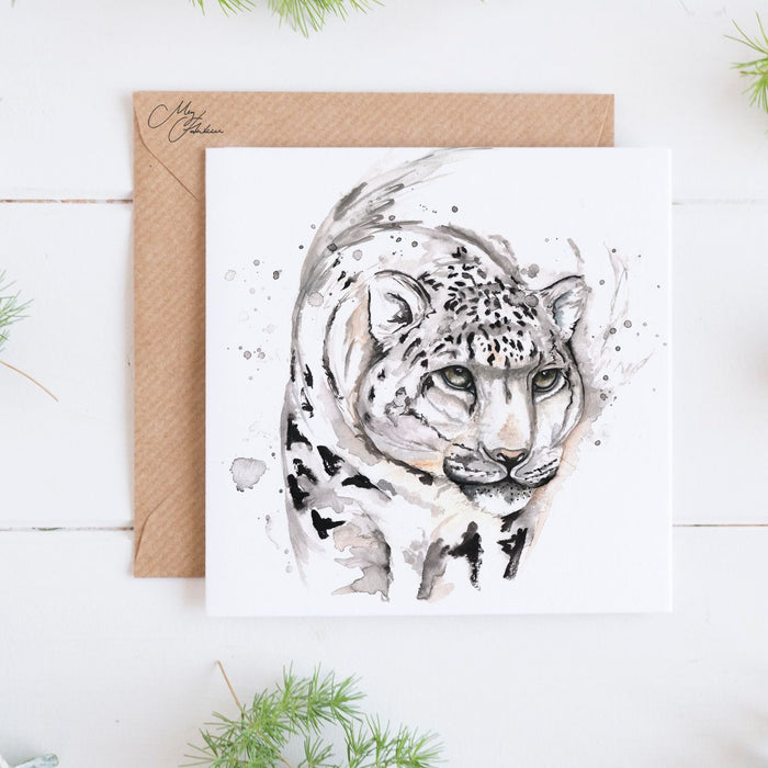 Snow Leopard Greeting Card