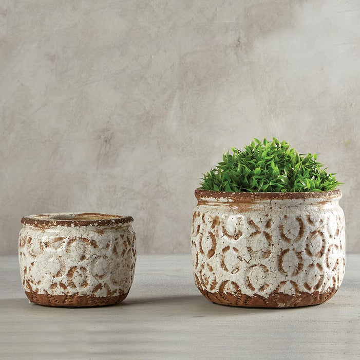 Vintage Cream Planter - Size: Small