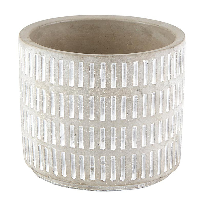 Ceramic Stripes Planter - Grey