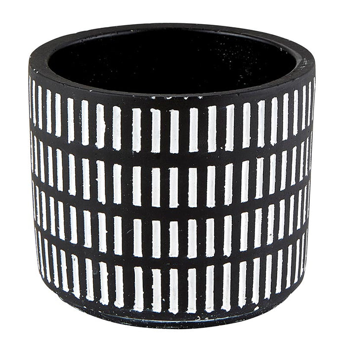 Ceramic Stripes Planter - Black