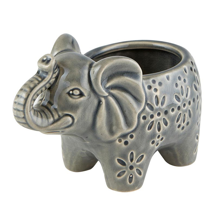 Charming Elephant Planter - Grey