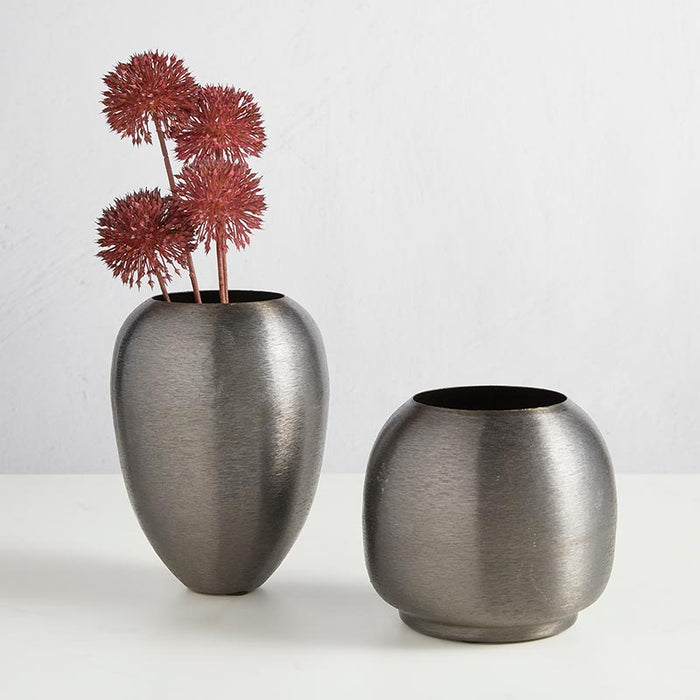 Brushed Black Vase - Size: Small