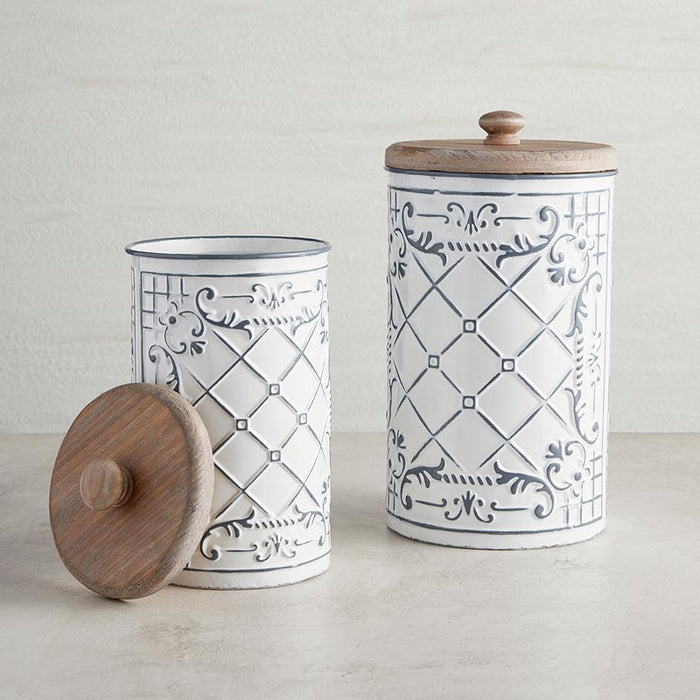 Canister With Wooden Lid - Size: Small