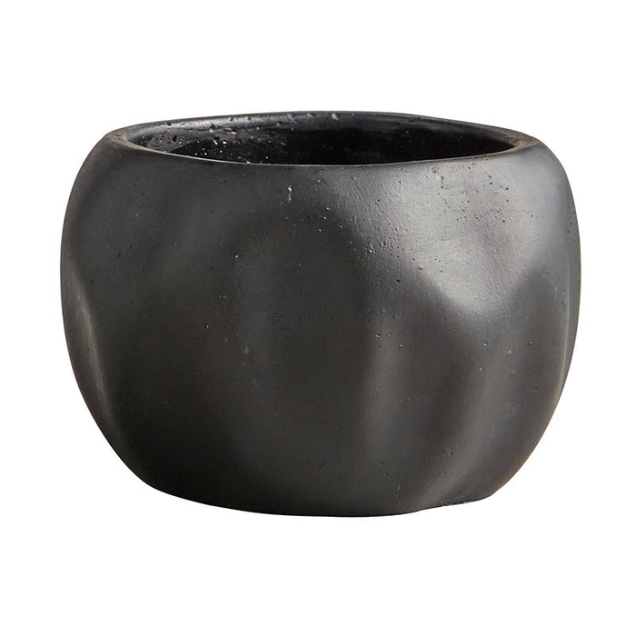 Asymmetrical Cement Planter - Black