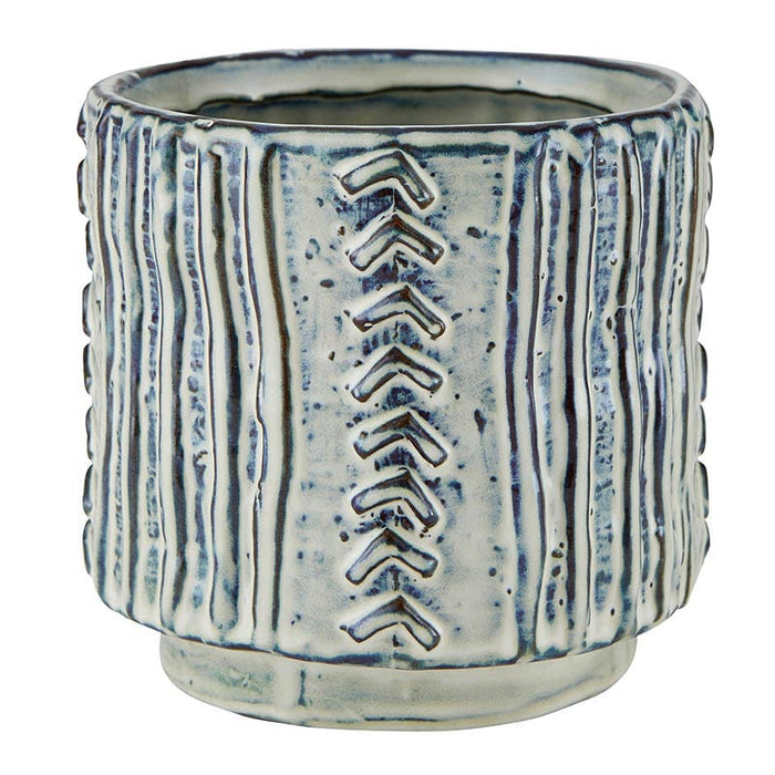 Blue Stone Textured Pot Size: Large, Large