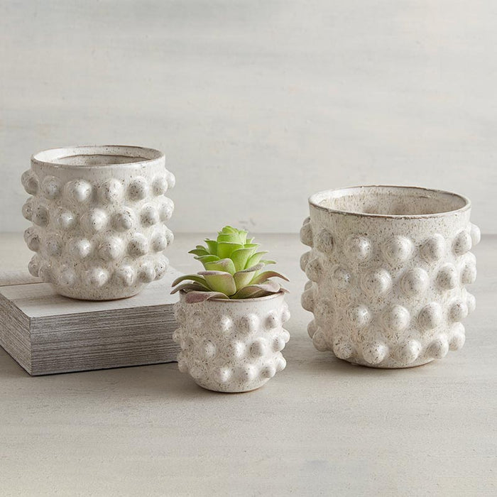 White Dot Planter - Size: Small