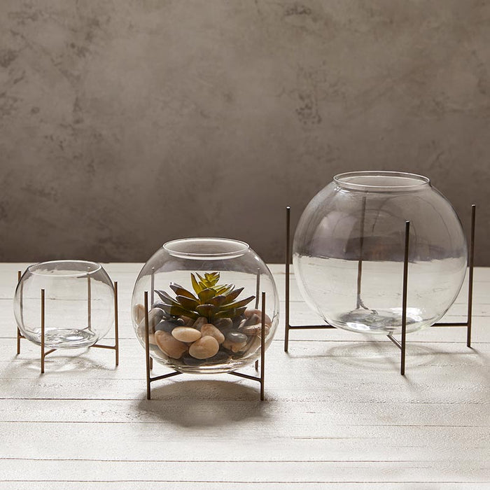 Glass Vase Holder - Round Size: Small