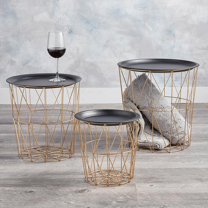 Gold Wire Table (Set Of 3)