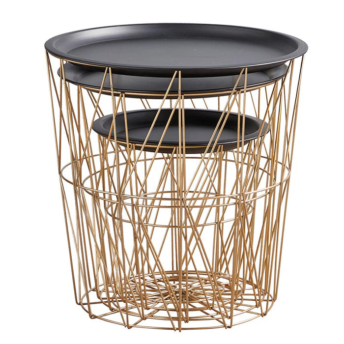 Gold Wire Table (Set Of 3)