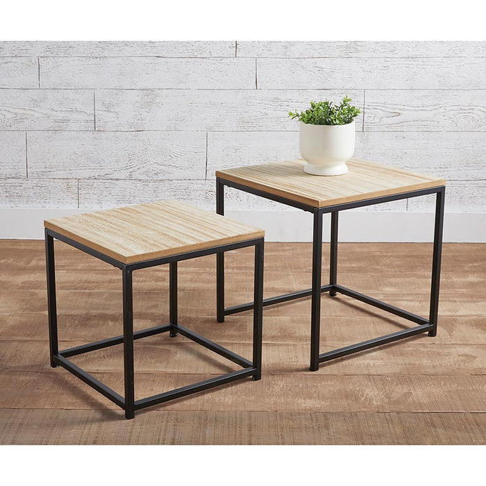 Iron Square Tables Colour: Black - (Set Of 2)