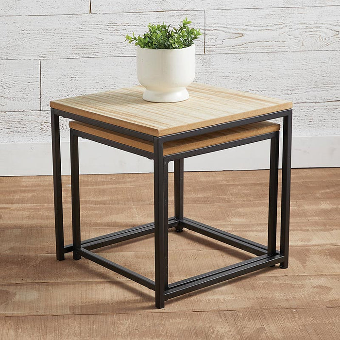 Iron Square Tables Colour: Black - (Set Of 2)