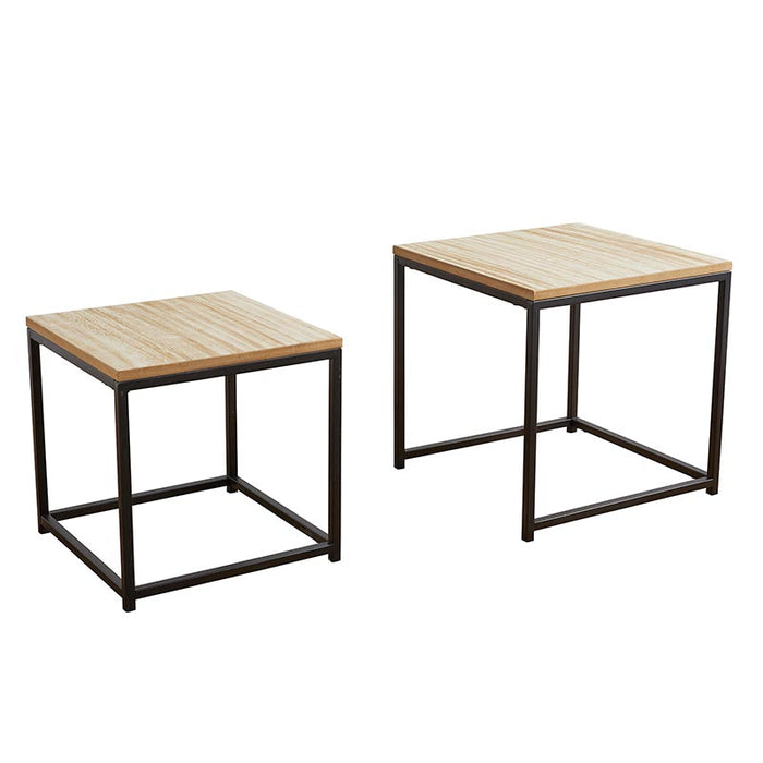 Iron Square Tables Colour: Black - (Set Of 2)