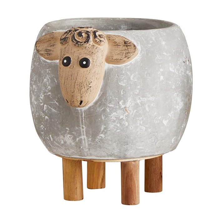 Wooden Leg Planter - Sheep