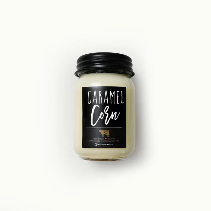 Farmhouse Mason Jar Candle - Caramel Corn