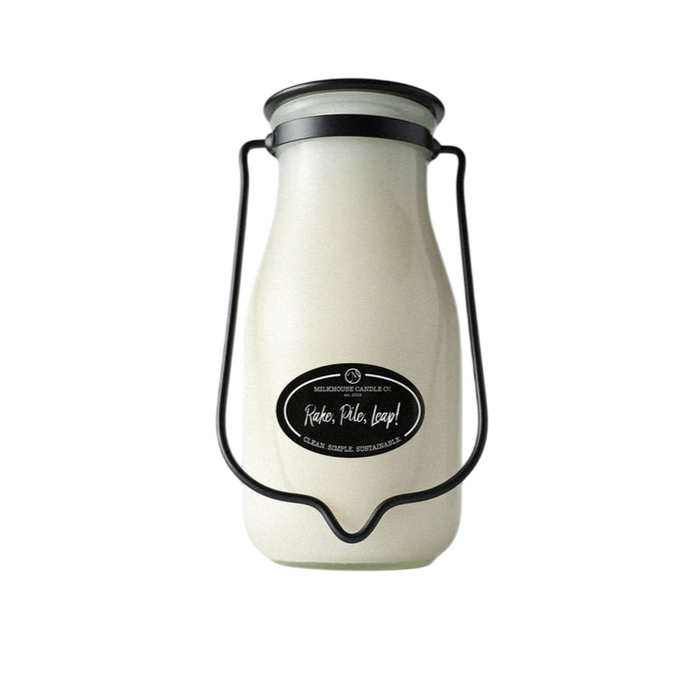 Milkbottle Candle Lge - Rake, Pile, Leap!