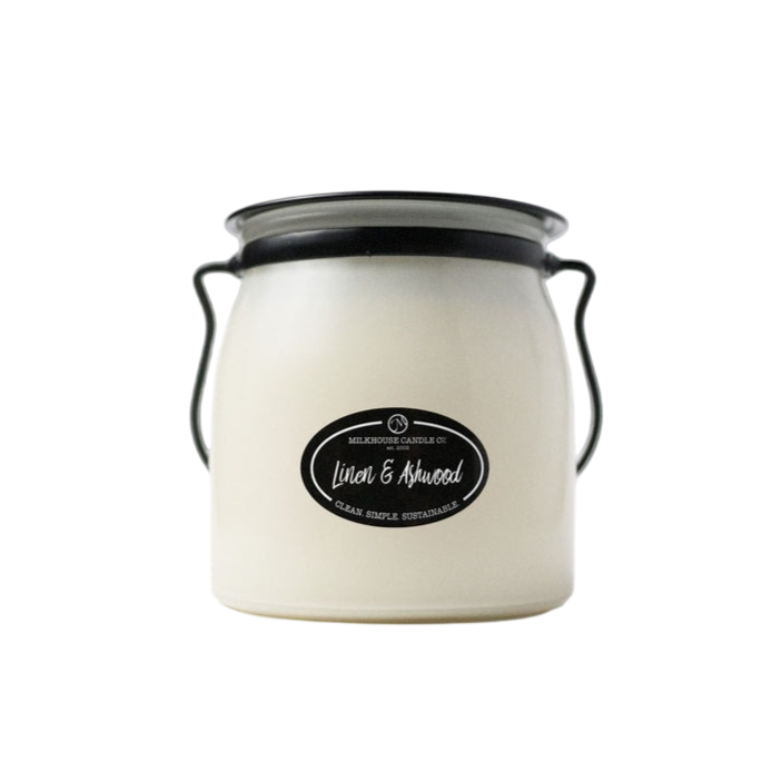 Butter Jar Candle Sml - Linen & Ashwood