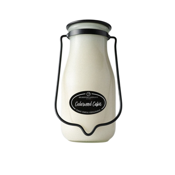 Milkbottle Candle Lge - Cedarwood Cabin