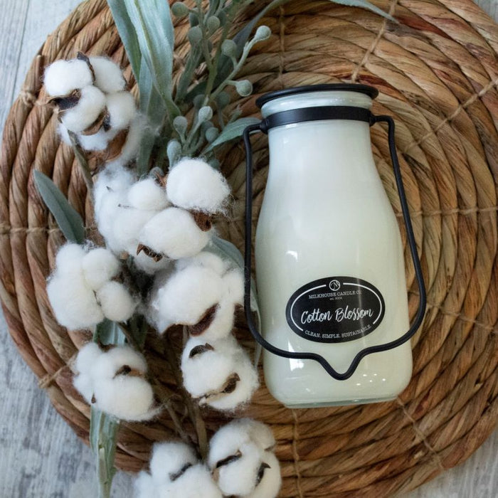 Milkbottle Candle, Large - Cotton Blossom