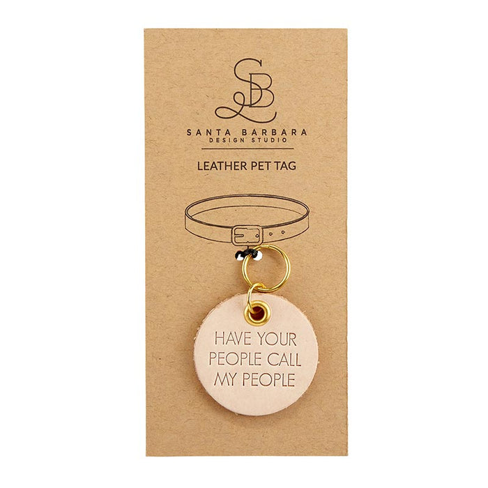 Leather Pet Tag- Call My People