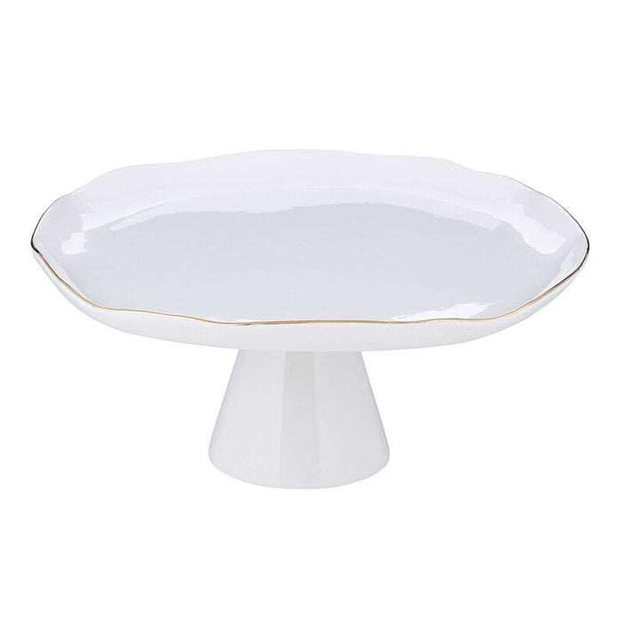 Pedestal Tray Large Gold Rim