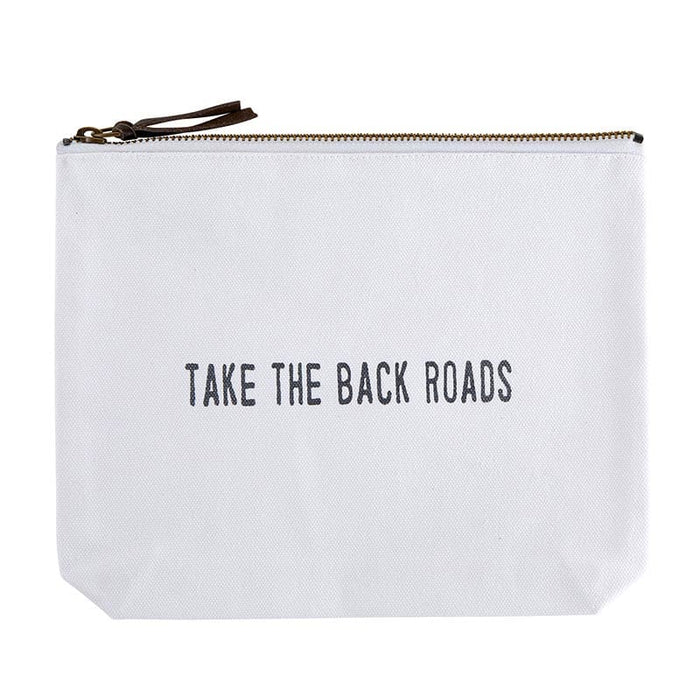 Canvas Zip Pouch - Take The Back Roads