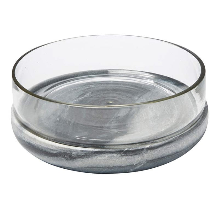 Grey Marble & Glass Bowl