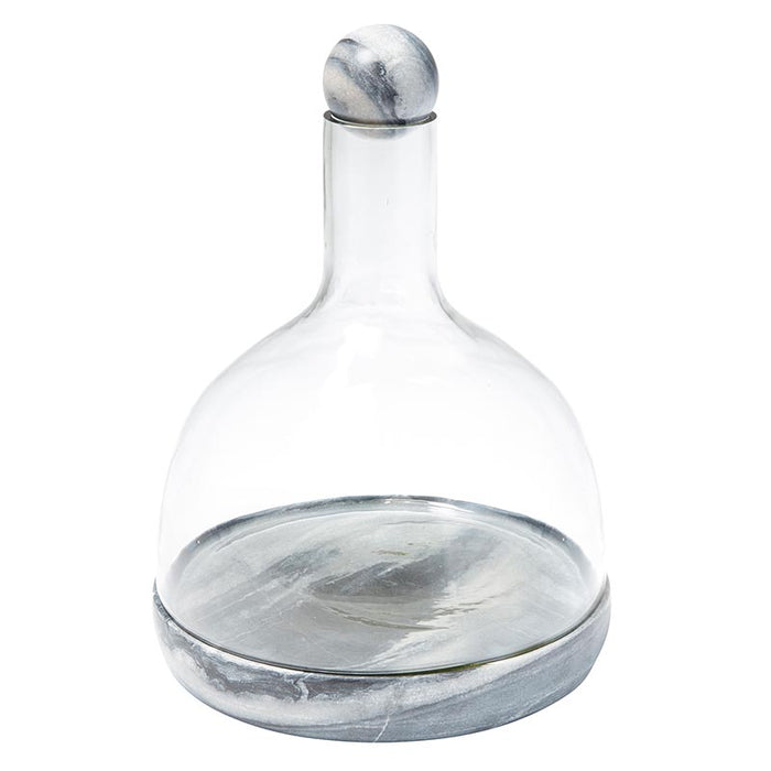 Grey Marble & Glass Wine Carafe