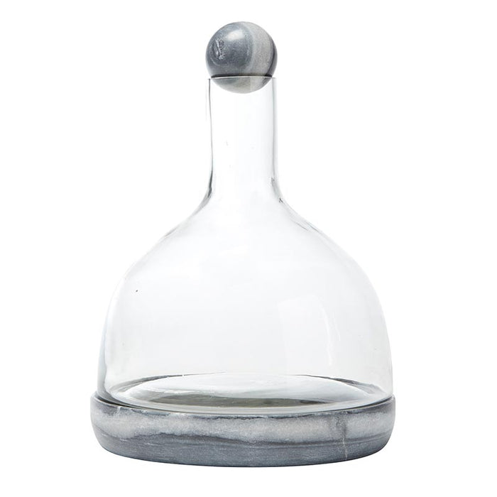 Grey Marble & Glass Wine Carafe