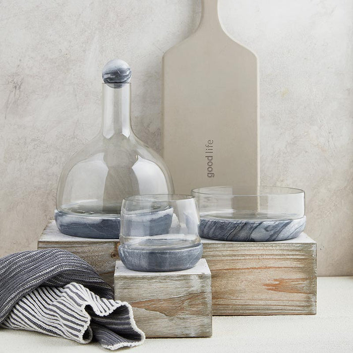 Grey Marble & Glass Wine Carafe