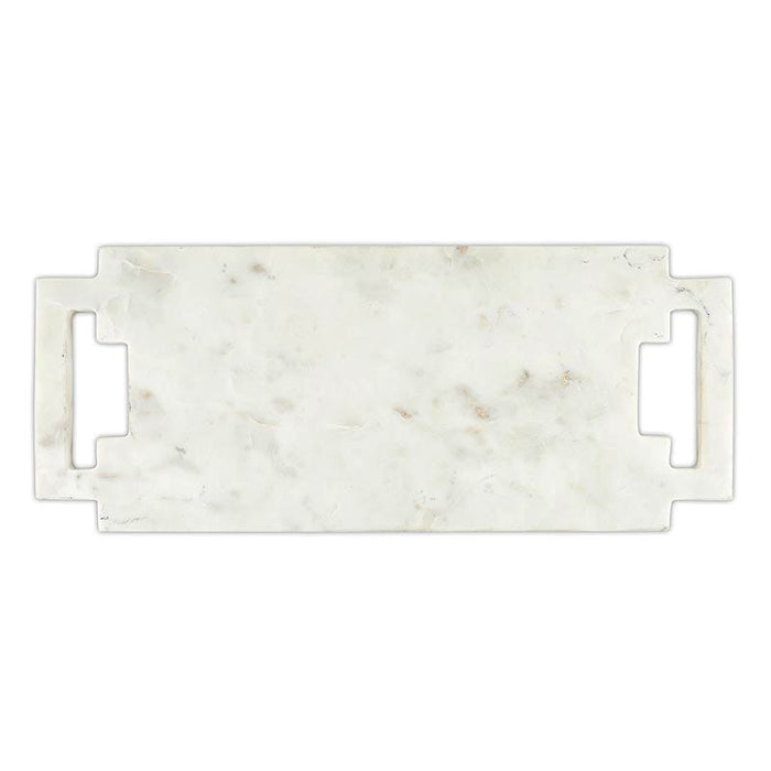 Double Handle Marble Board Square Handle White