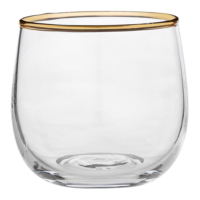 Mini Roly Poly Glass - Gold Rim