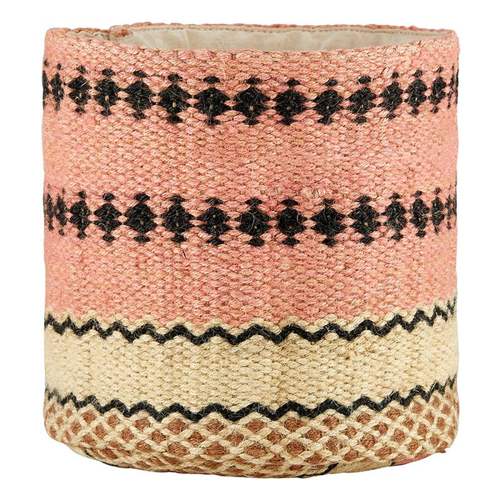 Jute Storage Basket Pink - Size: Large, Large