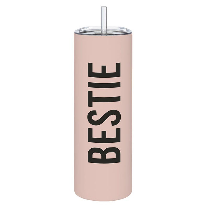 Skinny Tumbler With Straw - Bestie