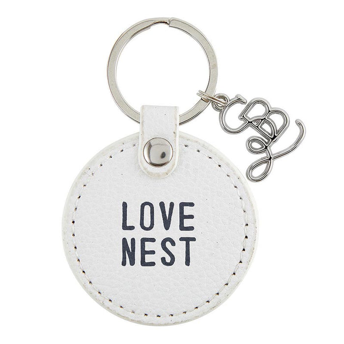 Leather Key Tag - Love Nest