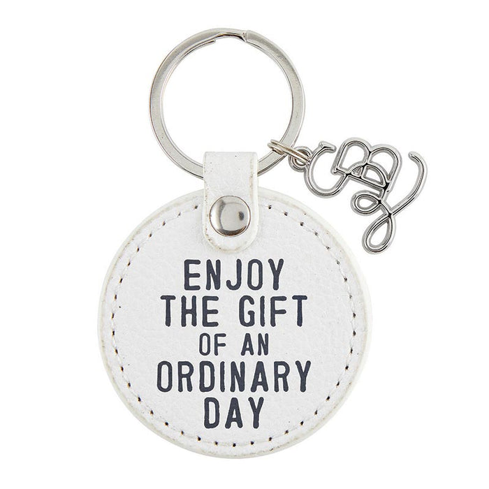 Leather Key Tag - Enjoy The Gift