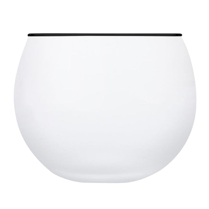 Roly Poly Glass - White With Thin Black Rim