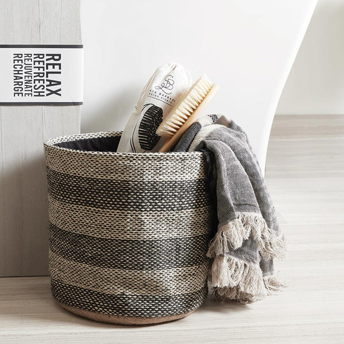 Jute Bag-Nat+Grey