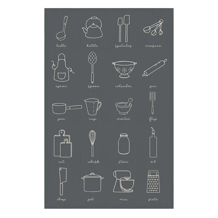 Tea Towel - Black Kitchen Graphic