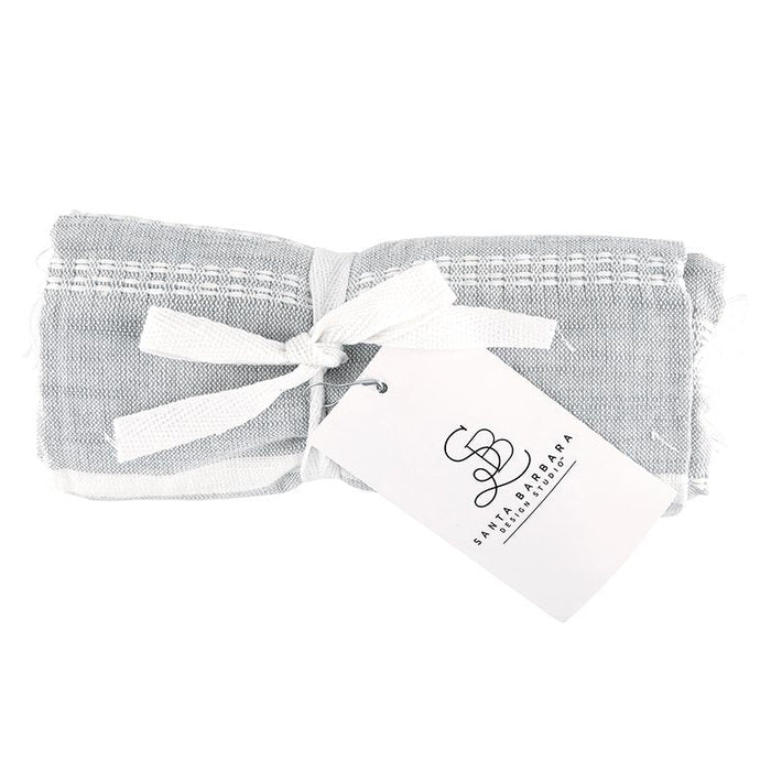 Hand Towel - Grey & White