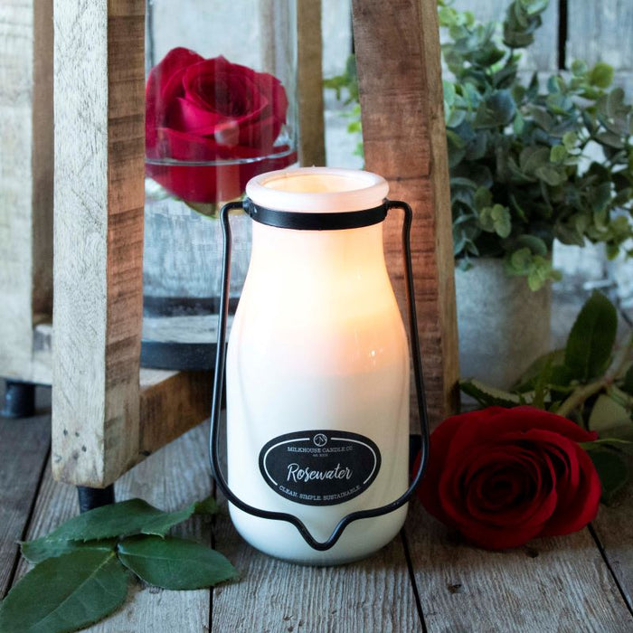 Milkbottle Candle, Large - Rosewater