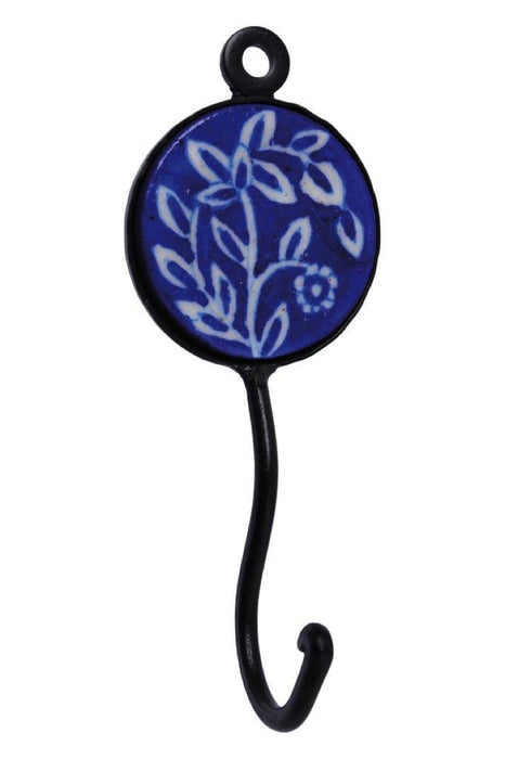 Hook Round Ceramic Handpainted Vine