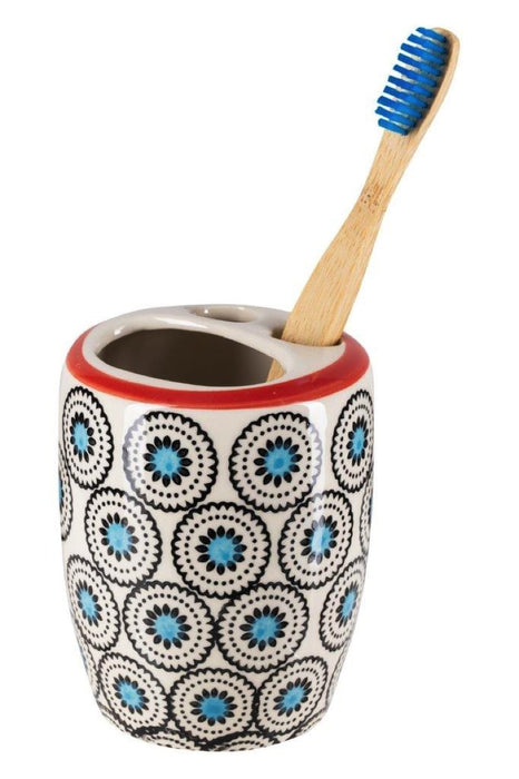 Bathroom Toothbrush Holder Blue/Daisy