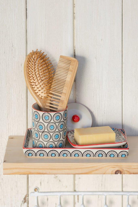 Bathroom Toothbrush Holder Blue/Daisy